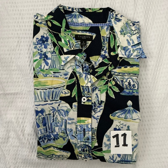 Talbots Modern Classic Button Front Shirt-long sleeve - Picture 12 of 16